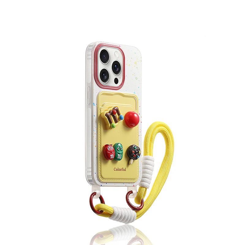 iPhone Lanyard Series | 3D M&M's Design Card Holder Phone Case - Image 6