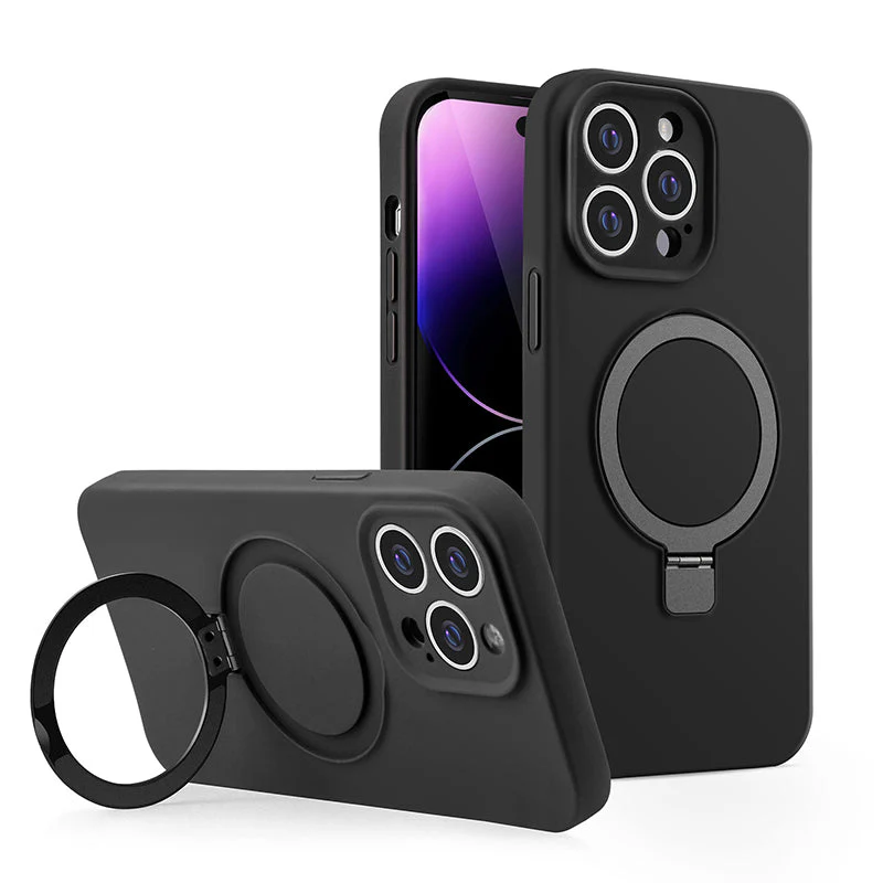 iPhone MagSafe Series | Liquid Silicone Foldable Stand Phone Case - Image 10