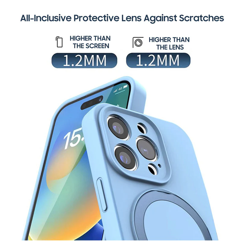 iPhone MagSafe Series | Liquid Silicone Foldable Stand Phone Case - Image 6