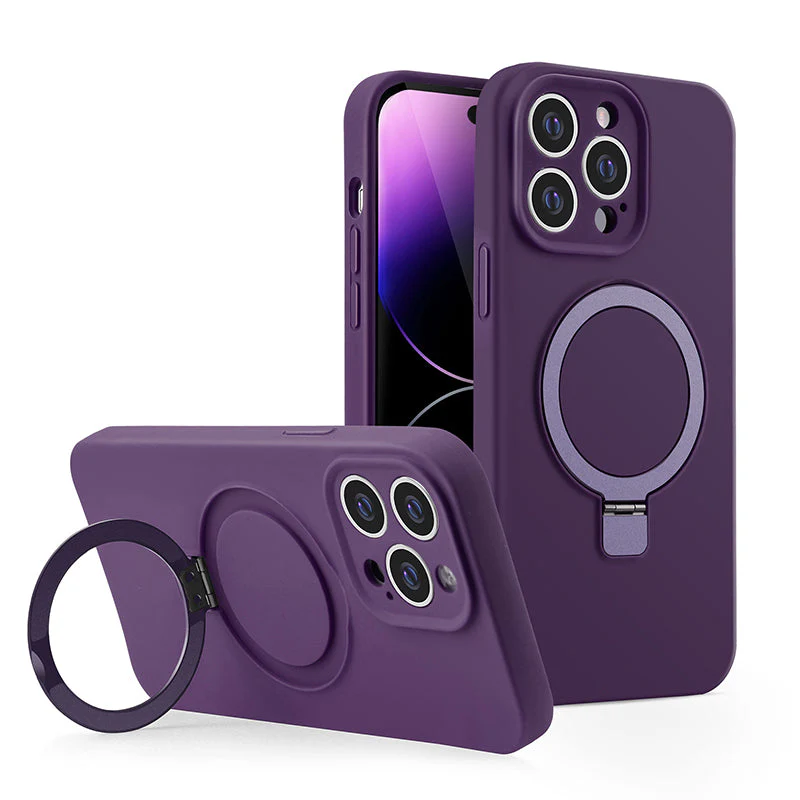 iPhone MagSafe Series | Liquid Silicone Foldable Stand Phone Case - Image 8