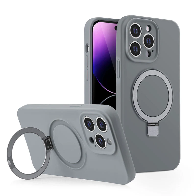 iPhone MagSafe Series | Liquid Silicone Foldable Stand Phone Case - Image 9