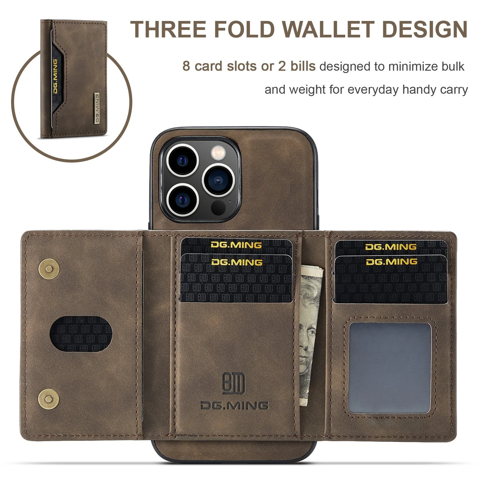 iPhone Series | Card Holder Folding Leather Case - Image 3