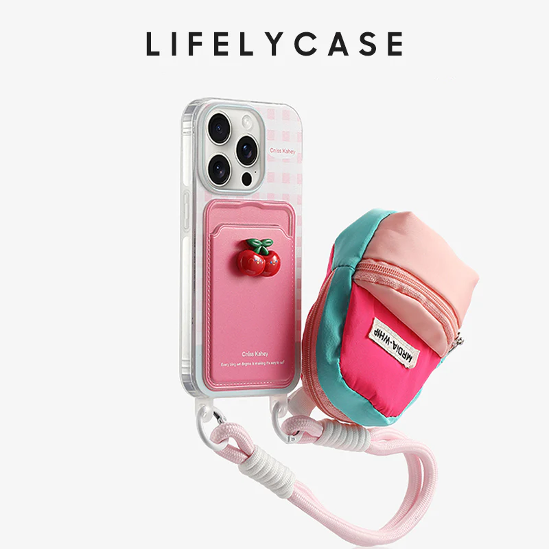 iPhone Lanyard Series | Cartoon Design Card Holder Phone Case Free Wallet - Image 10