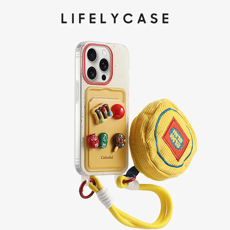 iPhone Lanyard Series | Cartoon Design Card Holder Phone Case Free Wallet - Image 6