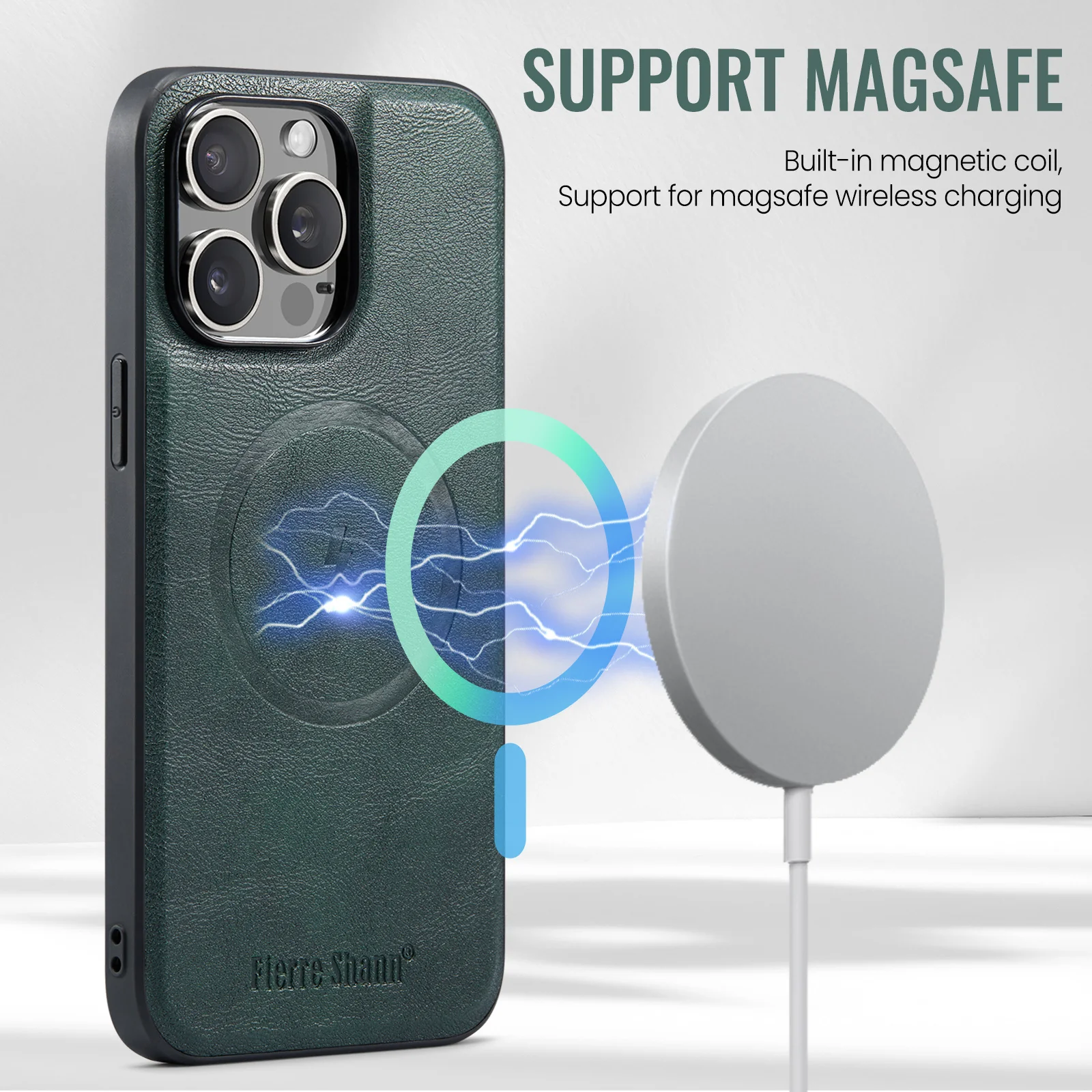 iPhone Magsafe Series | Magnetic Card Holder Leather Case - Image 4