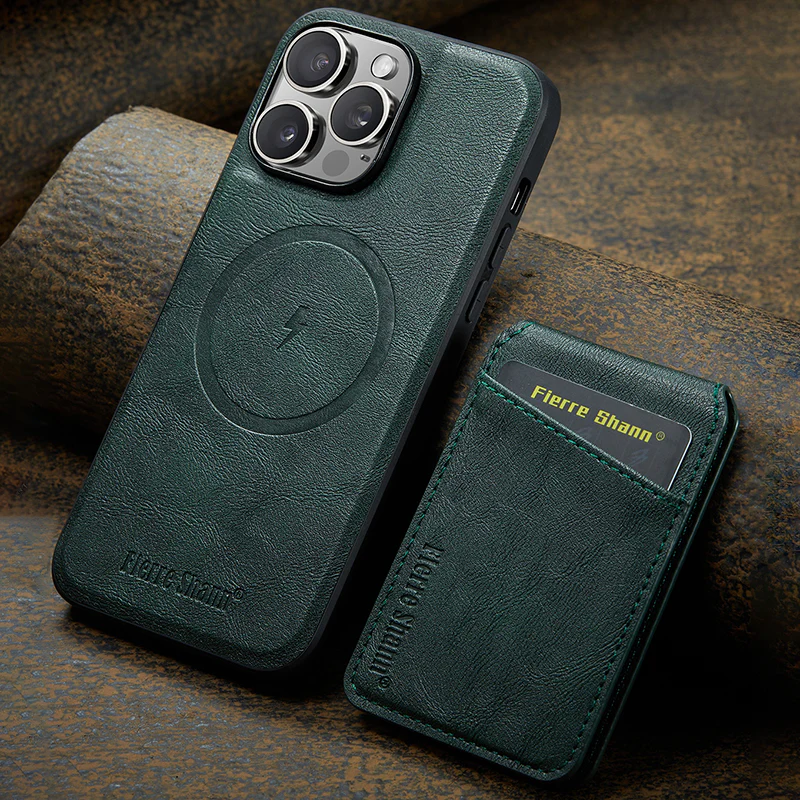 iPhone Magsafe Series | Magnetic Card Holder Leather Case - Image 6