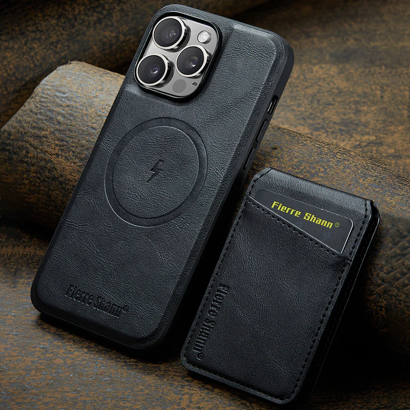 iPhone Magsafe Series | Magnetic Card Holder Leather Case - Image 7