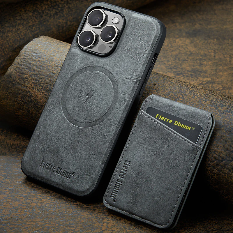 iPhone Magsafe Series | Magnetic Card Holder Leather Case - Image 8