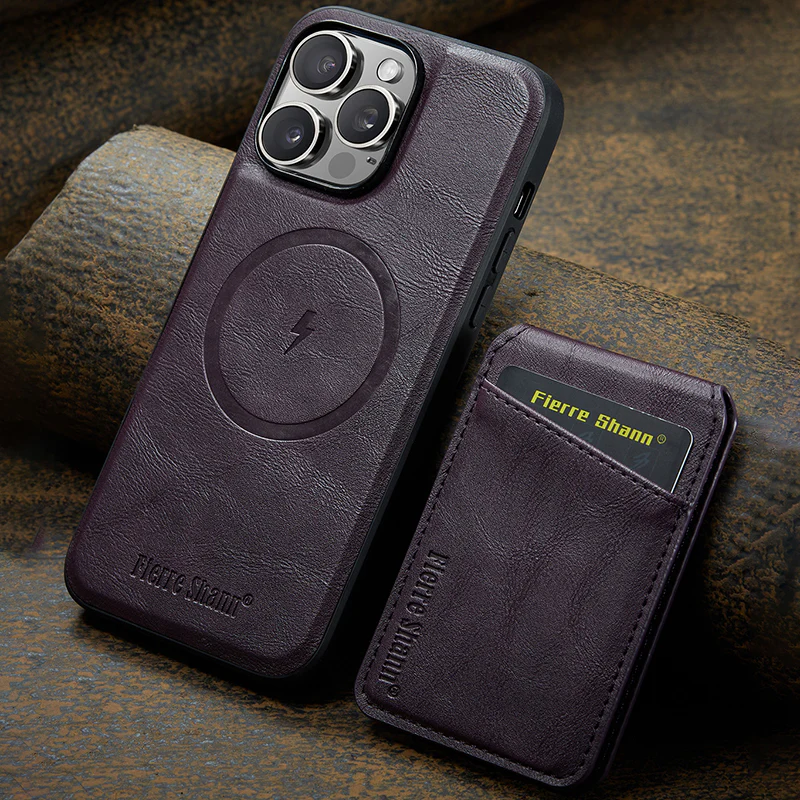 iPhone Magsafe Series | Magnetic Card Holder Leather Case - Image 9