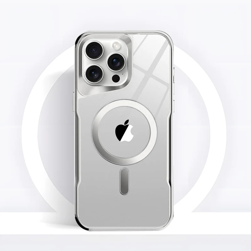 iPhone MagSafe Series | Electroplated Frame Acrylic Transparent Mobile Phone Case - Image 7